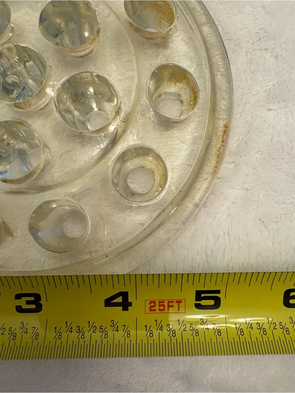 Vintage Clear Glass Flower Frog 16 hole